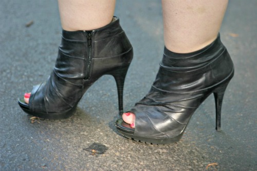 peep toe booties