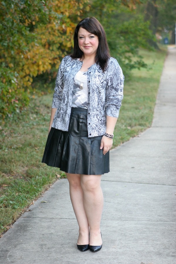 pleated leather skirt