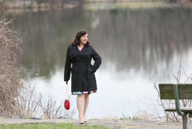 black plus size trench coat