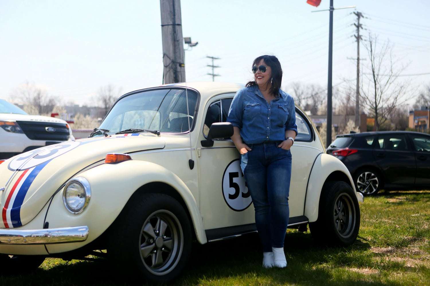 Denim on Denim outfit styled by popular Washington DC petite fashion blogger, Wardrobe Oxygen