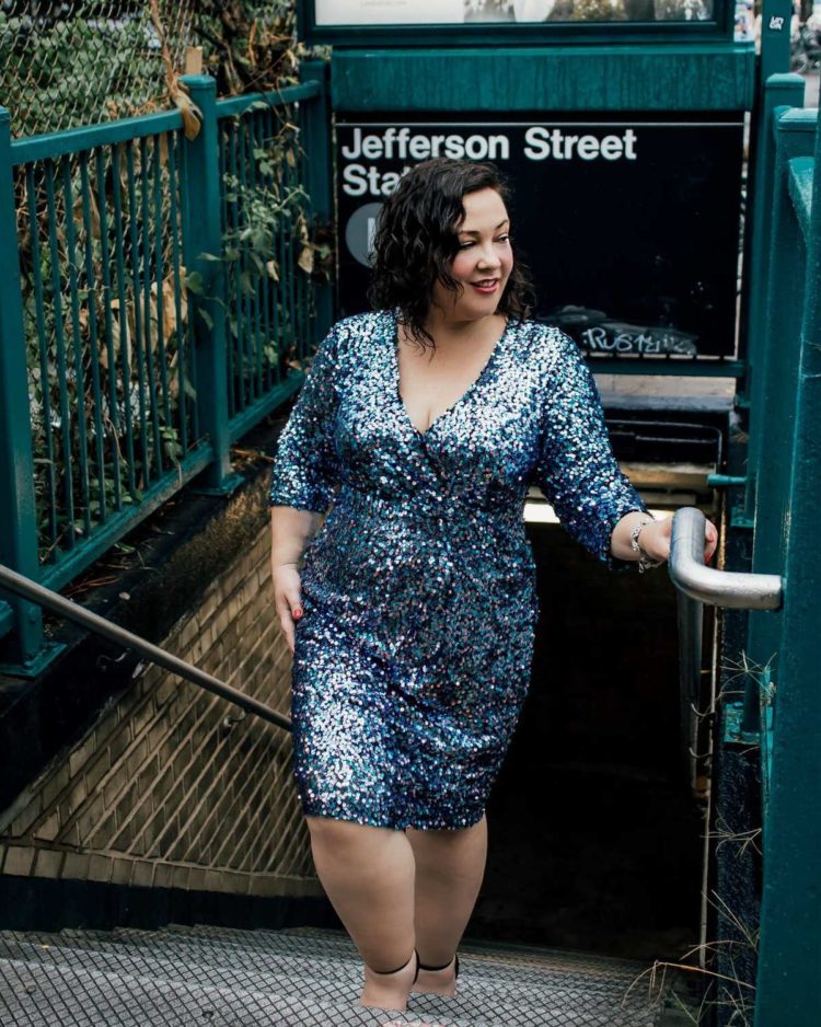 Over 40: What to Wear to a Black Tie Occasion 3 wardrobe oxygen in an eloquii sequin dress