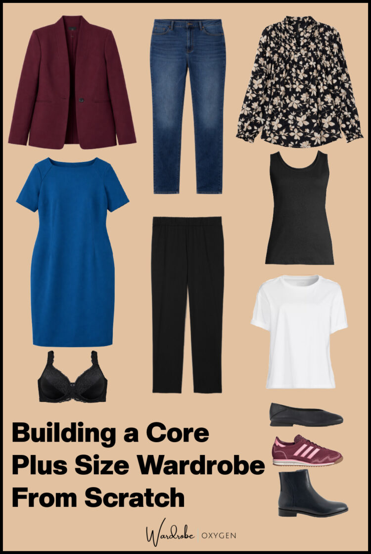 Plus-Size Fashion Guide for Women Over 40 | Best Brands, Trends & Fit Tips 2 sample core wardrobe for plus size women over 40 featuring closet basics