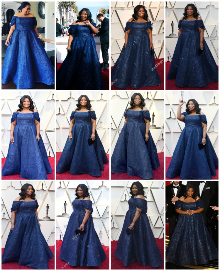 Octavia Spencer at the 2019 Academy Awards in an Oscar gown designed by Christian Siriano