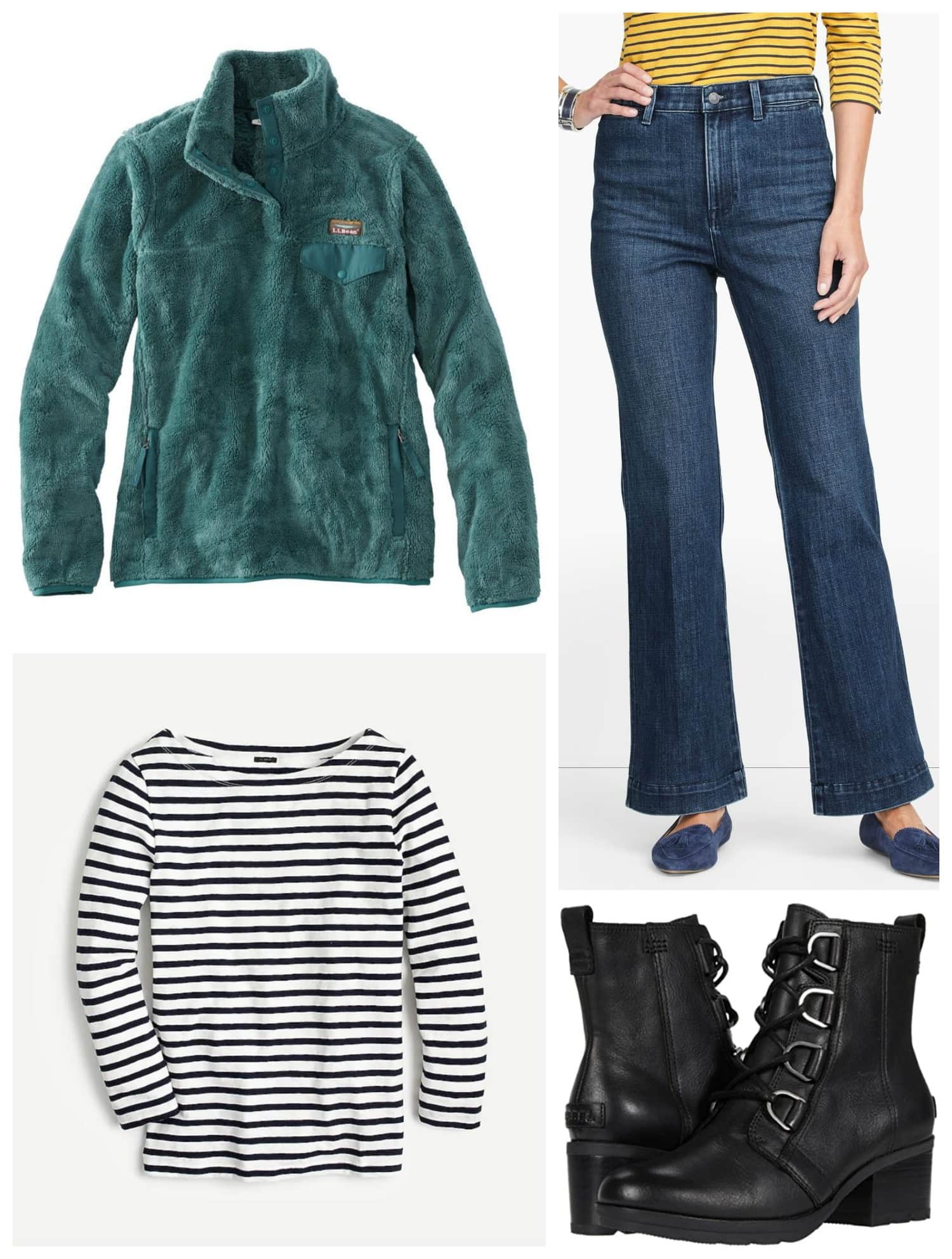 Target Run outfit with Talbots flared jeans, Sorel Cate Boots and an LL Bean Fleece
