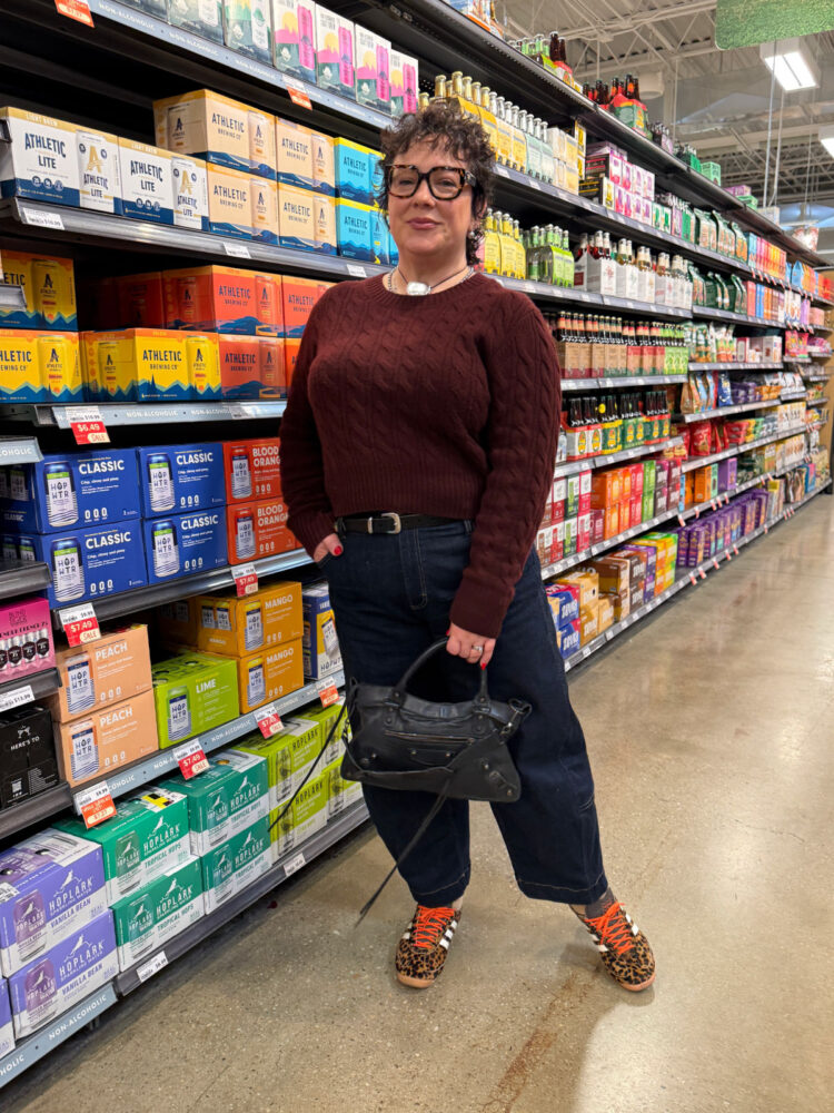 Stylish Wide Width Shoes for Fall 2026: Best Wide-Foot Friendly Styles + Fit Tips 8 alison gary of wardrobe oxygen wearing leopard calfhair adidas sl 72 sneakers with a quince cashmere sweater and ruti barrel jeans