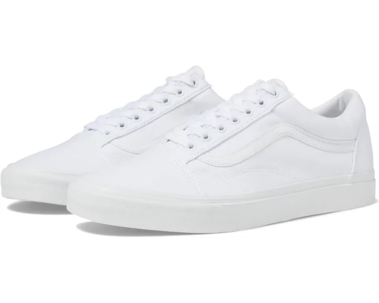 Best white sneakers for grown women: Vans Old Skool sneakers