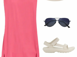 a10 Collage of clothing from the Curacao capsule wardrobe creating a range of different outfits for a Caribbean vacation for women over 40