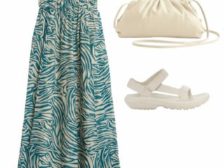 a16 Collage of clothing from the Curacao capsule wardrobe creating a range of different outfits for a Caribbean vacation for women over 40