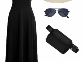 a20 Collage of clothing from the Curacao capsule wardrobe creating a range of different outfits for a Caribbean vacation for women over 40