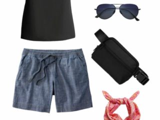 a23 Collage of clothing from the Curacao capsule wardrobe creating a range of different outfits for a Caribbean vacation for women over 40