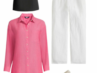 a25 Collage of clothing from the Curacao capsule wardrobe creating a range of different outfits for a Caribbean vacation for women over 40