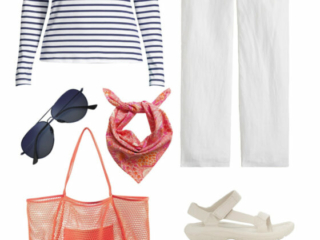 a3 Collage of clothing from the Curacao capsule wardrobe creating a range of different outfits for a Caribbean vacation for women over 40