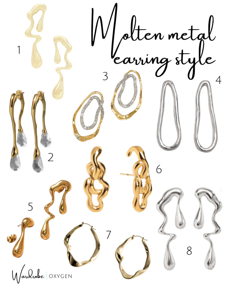 8 styles of molten metal earrings | Earrings for Grown-Ass Women