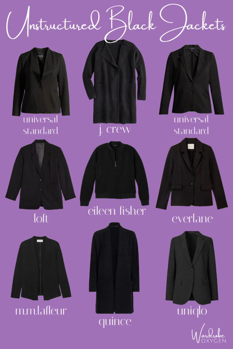 nine unstructured black jackets