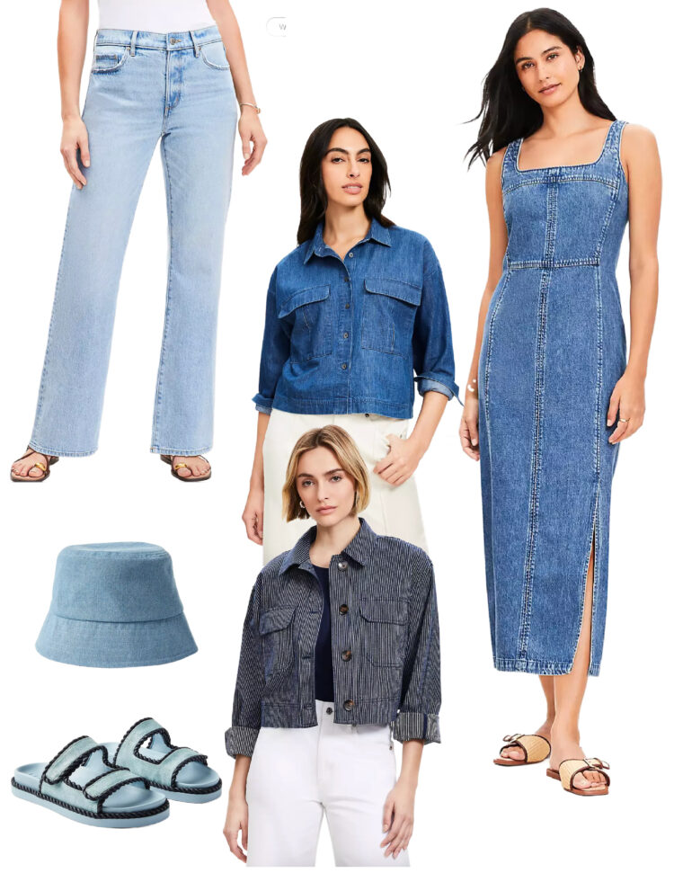 denim and chambray picks from Wardrobe Oxygen that are part of the LOFT 50% off sale