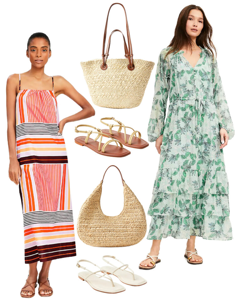 collage of summery pieces part of the 50% off LOFT sale for Weekend Reads for the End of March