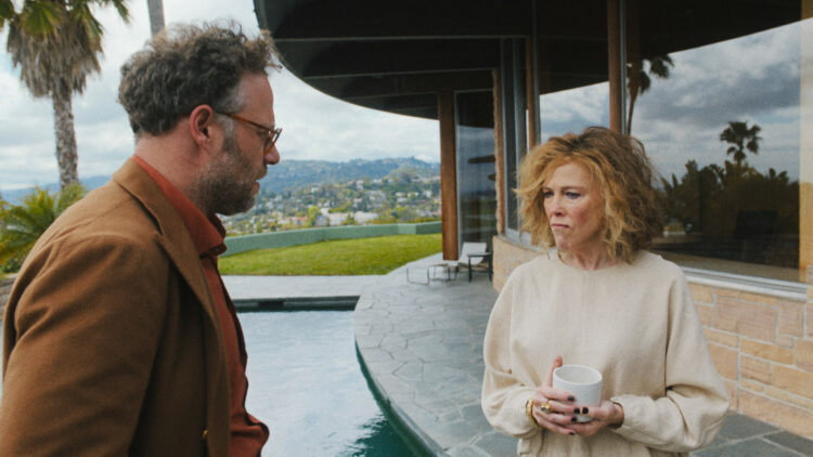 seth rogen and catherine o'hara in the studio