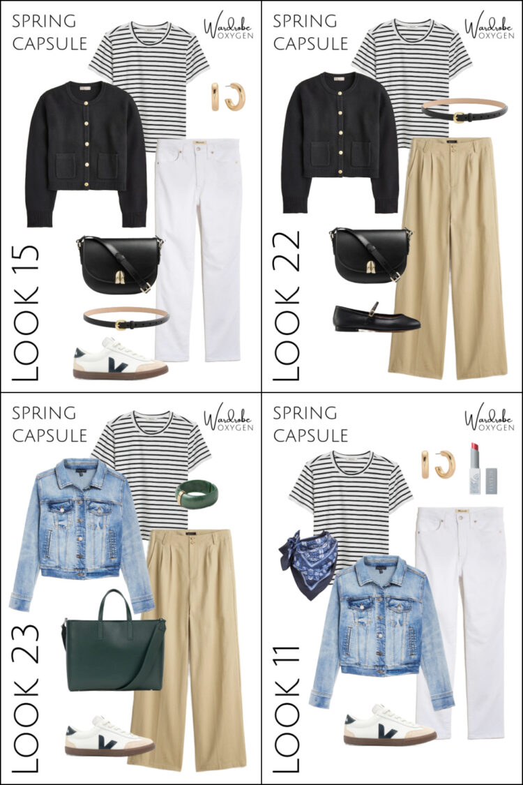 showing the need for two different kinds of bottoms for a capsule wardrobe