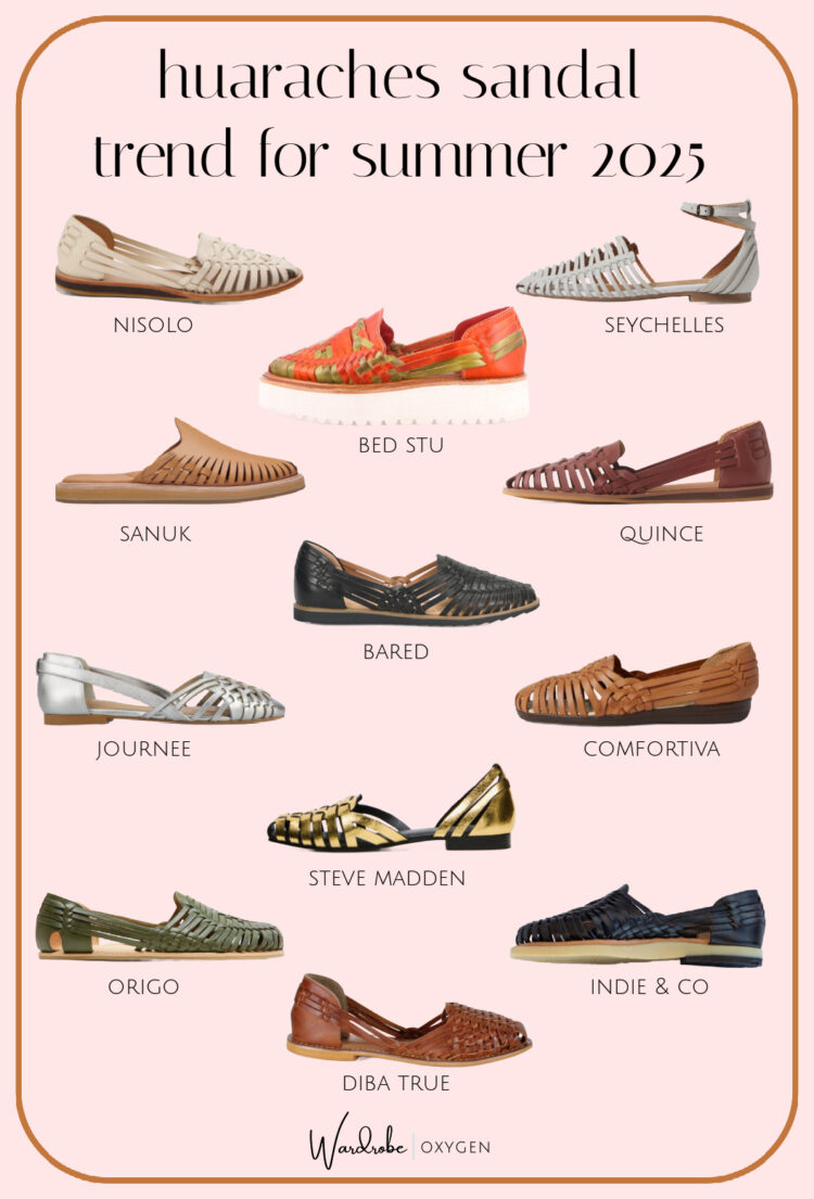 collage of 12 stylish huaraches sandals for women closed toe summer shoes 2025