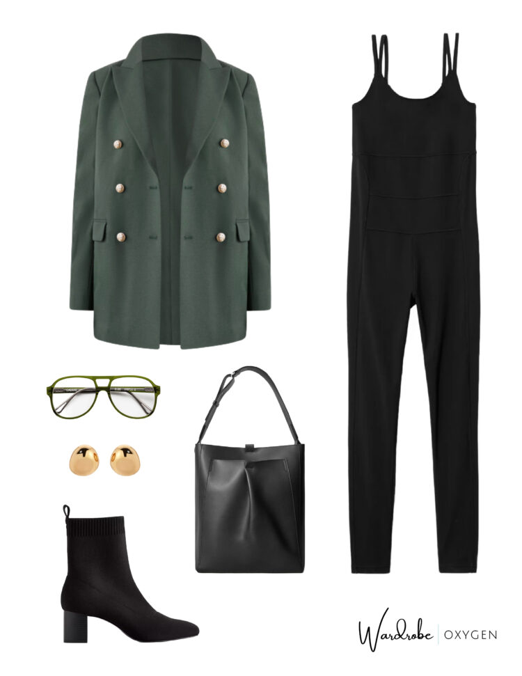 how to style a black bodysuit with a boyfriend blazer by wardrobe oxygen