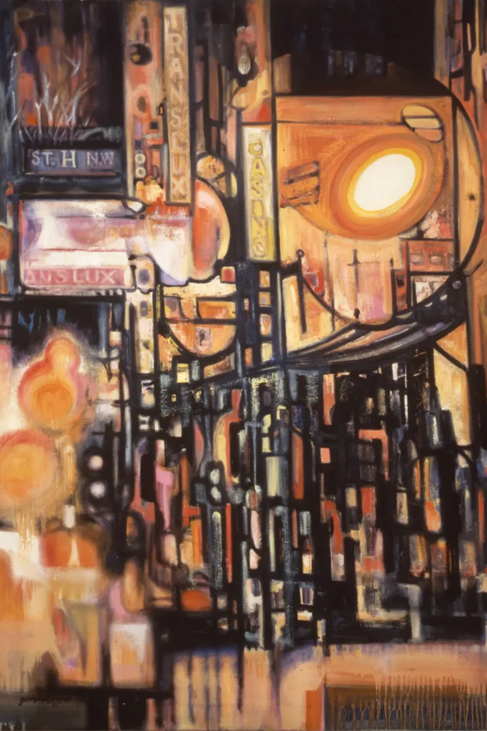 Georgia Mills Jessup, Rainy Night, Downtown, 1967