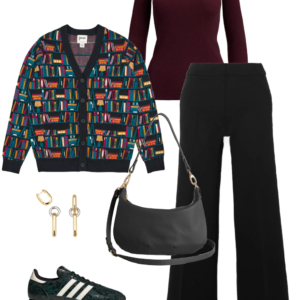 12 Look 12 from the teacher capsule wardrobe for fall featuring Spanx black ponte knit pull-on pants