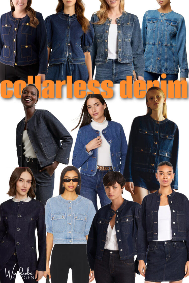  collarless denim fashion trend 2025