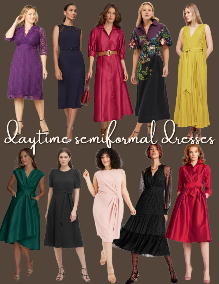 Daytime Semiformal Looks for Grown Women 4 daytime semiformal dresses add a belt