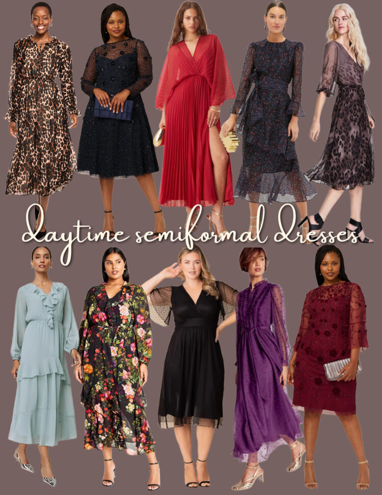 Daytime Semiformal Looks for Grown Women 6 daytime semiformal dresses for grown women with chiffon overlay