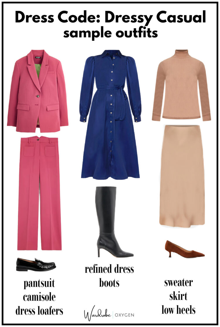 Dress Codes as Grown Women: dressy casual dress code sample outfits