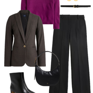2 Sample outfit from a fall capsule wardrobe showcasing polish on a budget by Wardrobe Oxygen