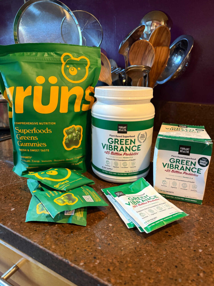 My Perimenopausal "Cocktails" 3 gruns gummies and green vibrance powder perimenopausal cocktail