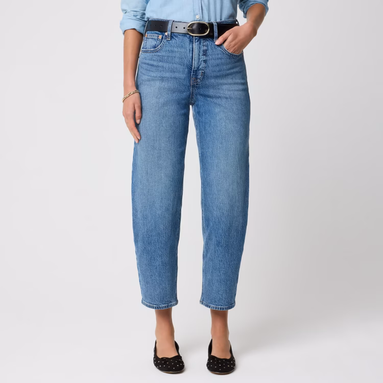The Best Petite Barrel Jeans for Grown Women 4 j. crew factory barrel-leg jean in all-day stretch