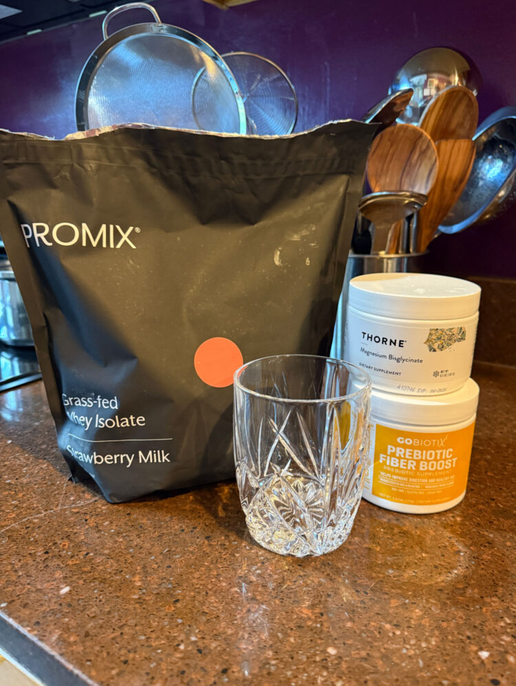 My Perimenopausal "Cocktails" 1 perimenopause mighttime cocktail prebiotic fiber magnesium glycinate and protein