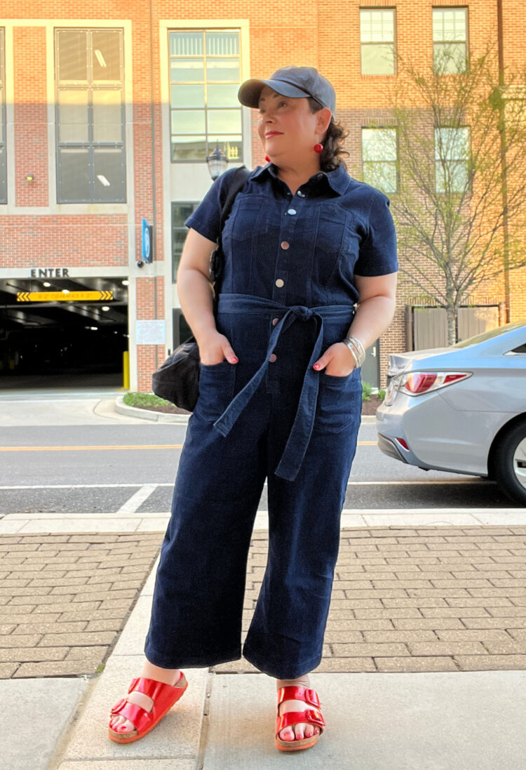 Universal Standard Fit Liberty is On Sale 40% Off! 3 wardrobe oxygen in the kate denim jumpsuit from universal standard