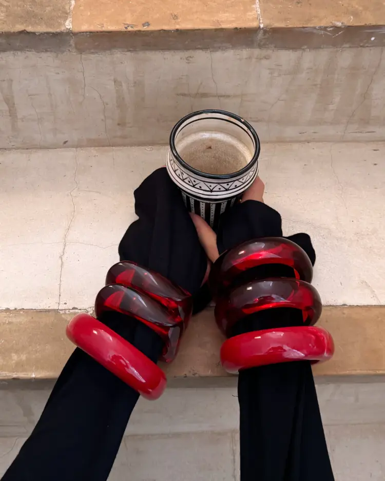 Why I'm Embracing the Bangle Bracelet Trend 2 LUV AJ The Formentera Bangle Set- Red