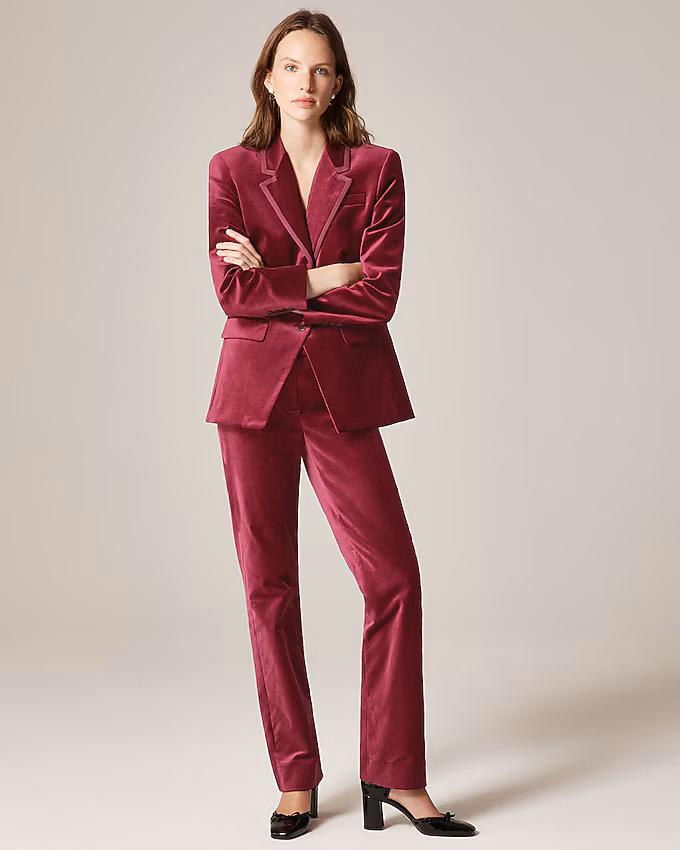 Why You Need a Cocktail Pantsuit (AKA a Lady Tux) 9 j. crew madelyn velvet blazer and pants for a cocktail pantsuit or lady tux for4 2025