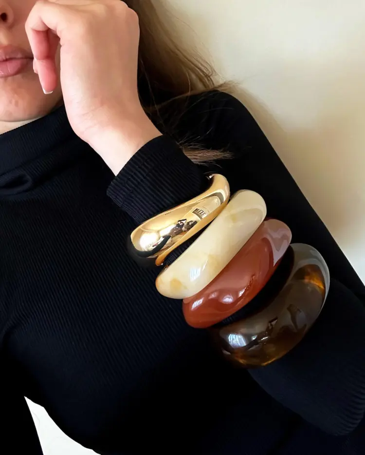 Why I'm Embracing the Bangle Bracelet Trend 5 lucite bangle stack on etsy