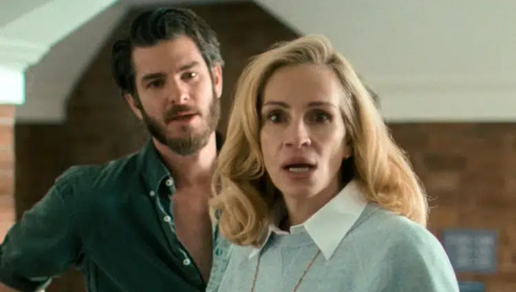 Andrew Garfield and Julia Roberts in the film After the Hunt