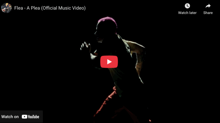 Screenshot from YouTube of Flea - A Plea (Official Music Video)