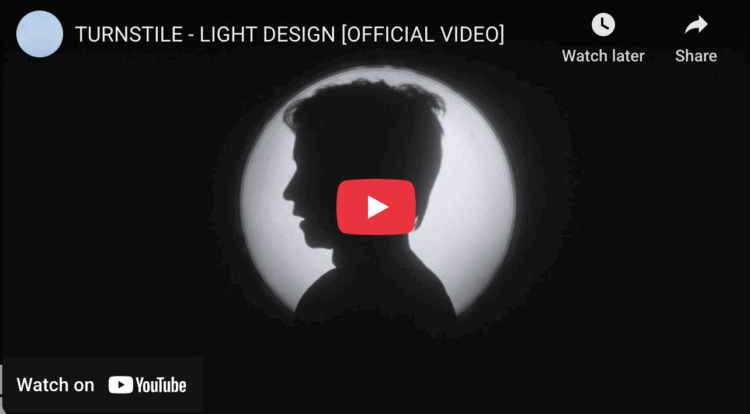 Screenshot from YouTube of TURNSTILE - LIGHT DESIGN [OFFICIAL VIDEO]