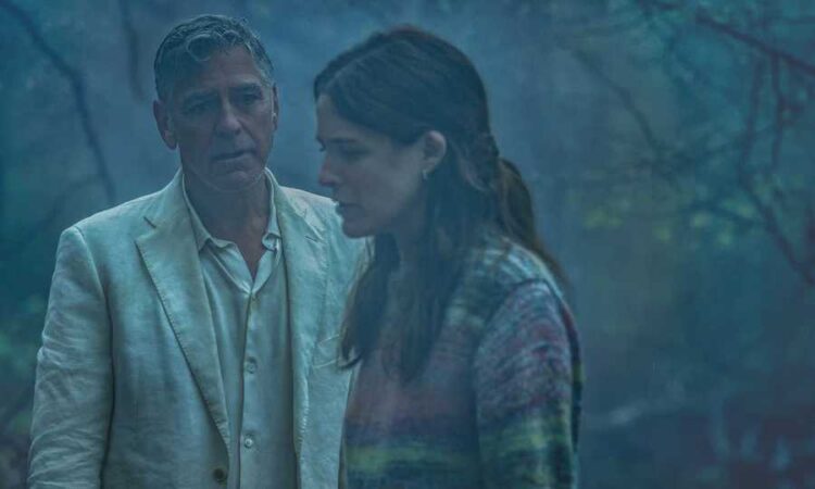 george clooney and riley keogh in jay kelly