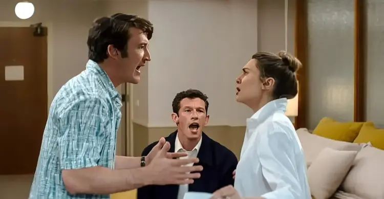 Weekend Reads for February 21 & 22 5 miles teller, callum turner, and elizabeth olson in the 2026 film Eternity