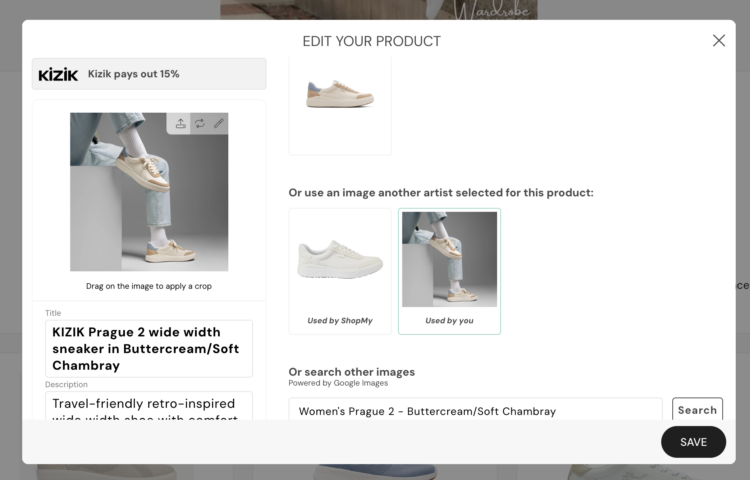 Is ShopMy Worth It? A Full-Time Blogger's Honest Take 9 screenshot of editing a product in a ShopMy collection