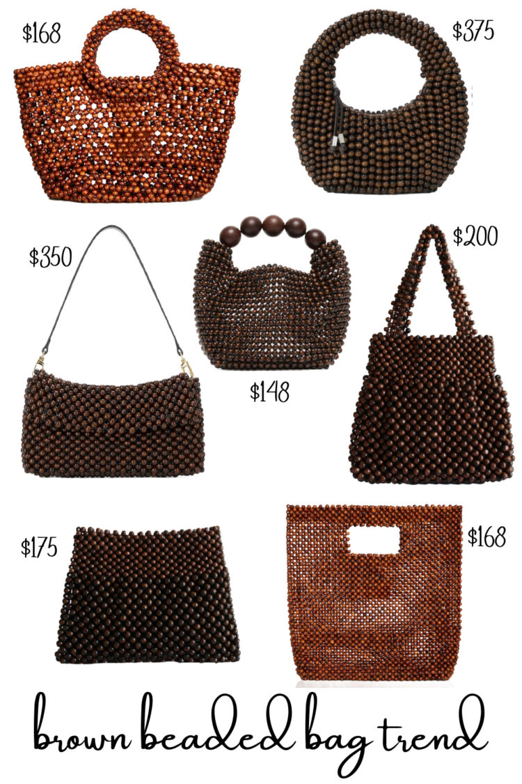 Spring & Summer 2026 Bag Trends Worth Checking Out 2 collage of 7 brown beaded bags for spring and summer 2026 curated by wardrobe oxygen
