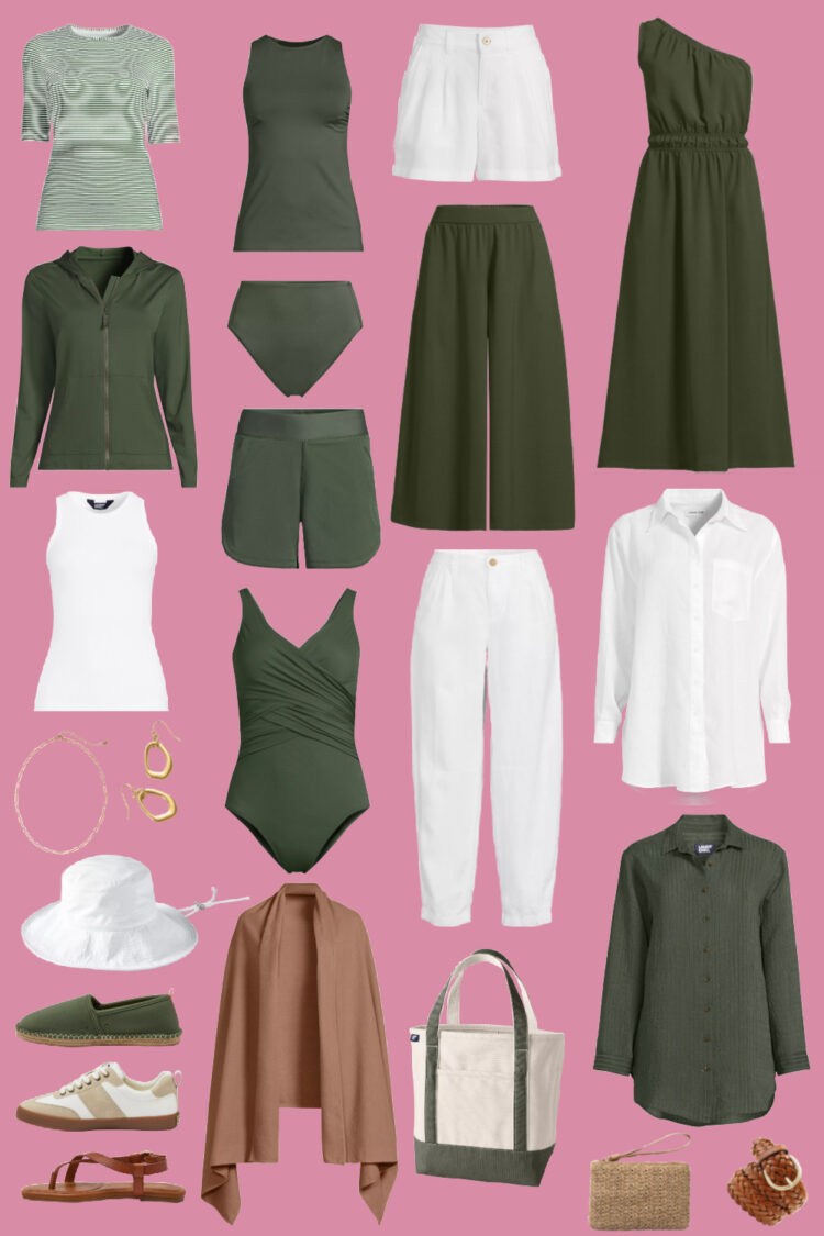 Weekend Reads for March 21st & 22nd 2 lands end vacation capsule wardrobe in olive and white by wardrobe oxygen