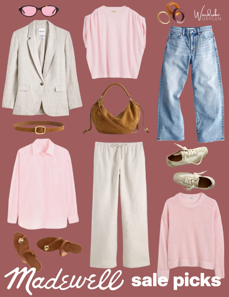 Weekend Reads for March 14 & 15 4 madewell sale picks for March 2026 showcasing a collage of fashion in pink, cognac, and oat